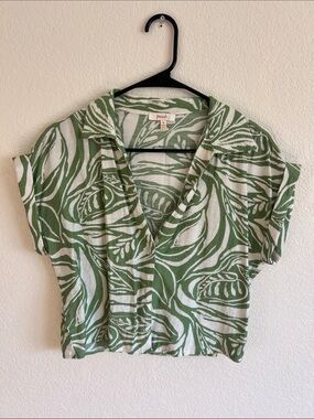 Peach Relaxed Button Front Top